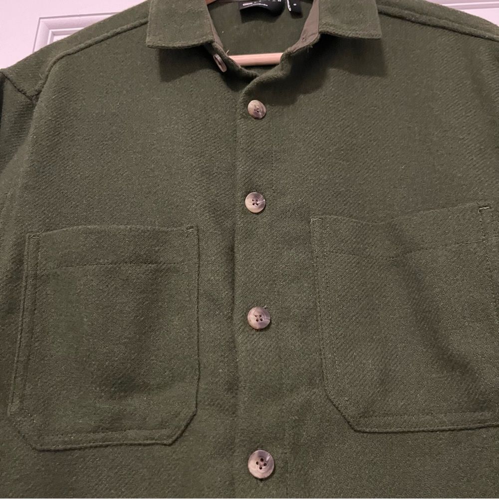 🎊MUST GO free shipping! ASOS DESIGN wool mix shacket in olive green - size Small - Picture 10 of 10
